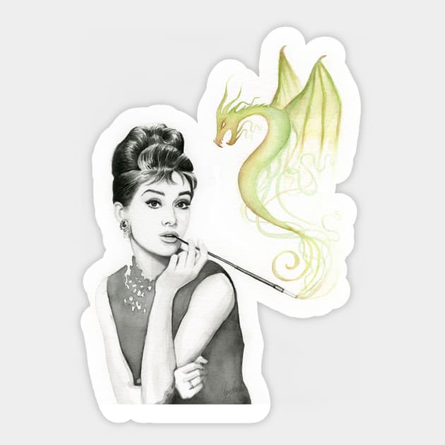 Audrey and Her Magic Dragon Sticker by Olechka